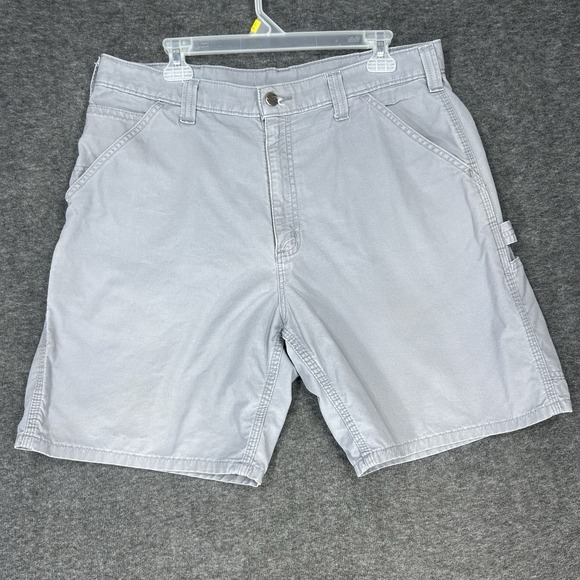 Carhartt Carpenter Shorts Mens Size 36 Gray B144 APH Workwear Canvas 8" inseam - Picture 1 of 11